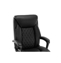 Silla de Oficina Tipo Director en Piel Sintética Negra - 118/110x72x64 cm, Elegancia y Confort