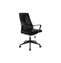 Silla de Oficina con Malla de Tela en Color Negro - 105/97x63x62 cm, Diseño Ergonómico con Buen Respaldo